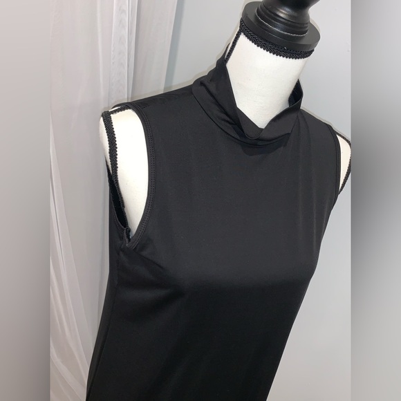 Boutique black sleeveless turtleneck dress size large - Picture 3 of 7